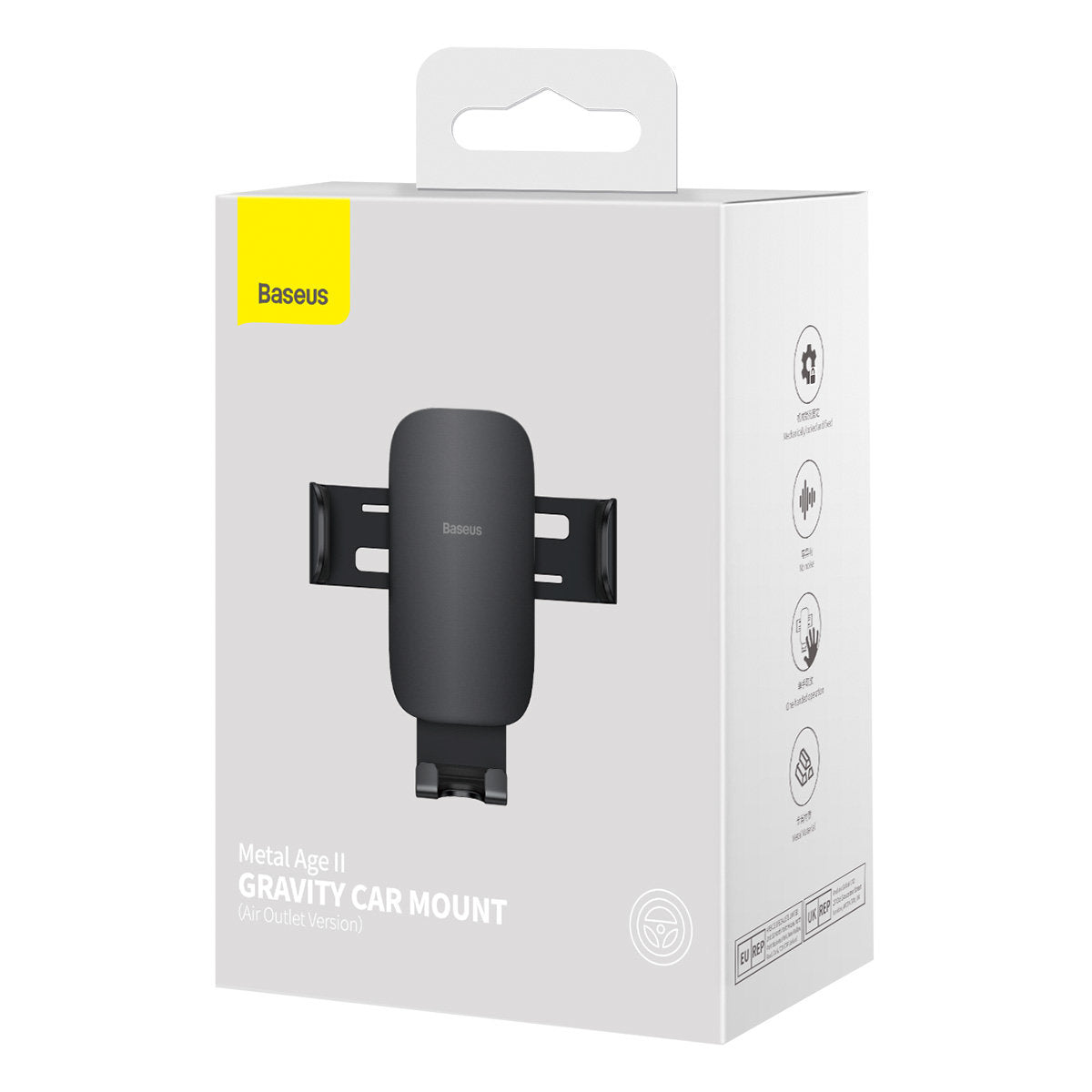 Support Auto Baseus Metal Age II, 4.7 pouces - 6.7 pouces, Noir SUJS000001