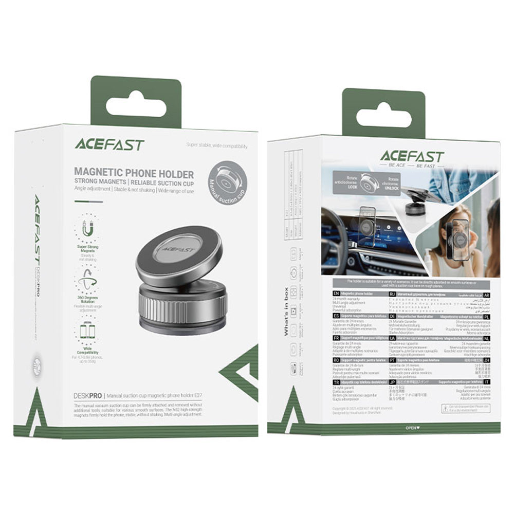 Support Auto Magnétique Acefast E27, Universel, Gris