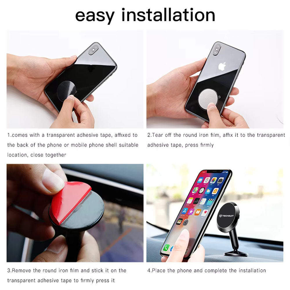 Support Auto Magnétique Techsuit S11, Universel, Noir