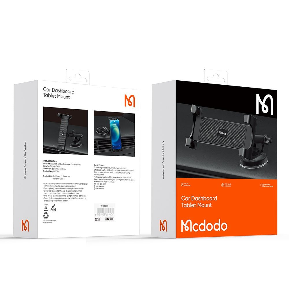 Support Auto McDodo CM-4310 pour Téléphone / Tablette, 4.7inch - 12.9inch, Noir