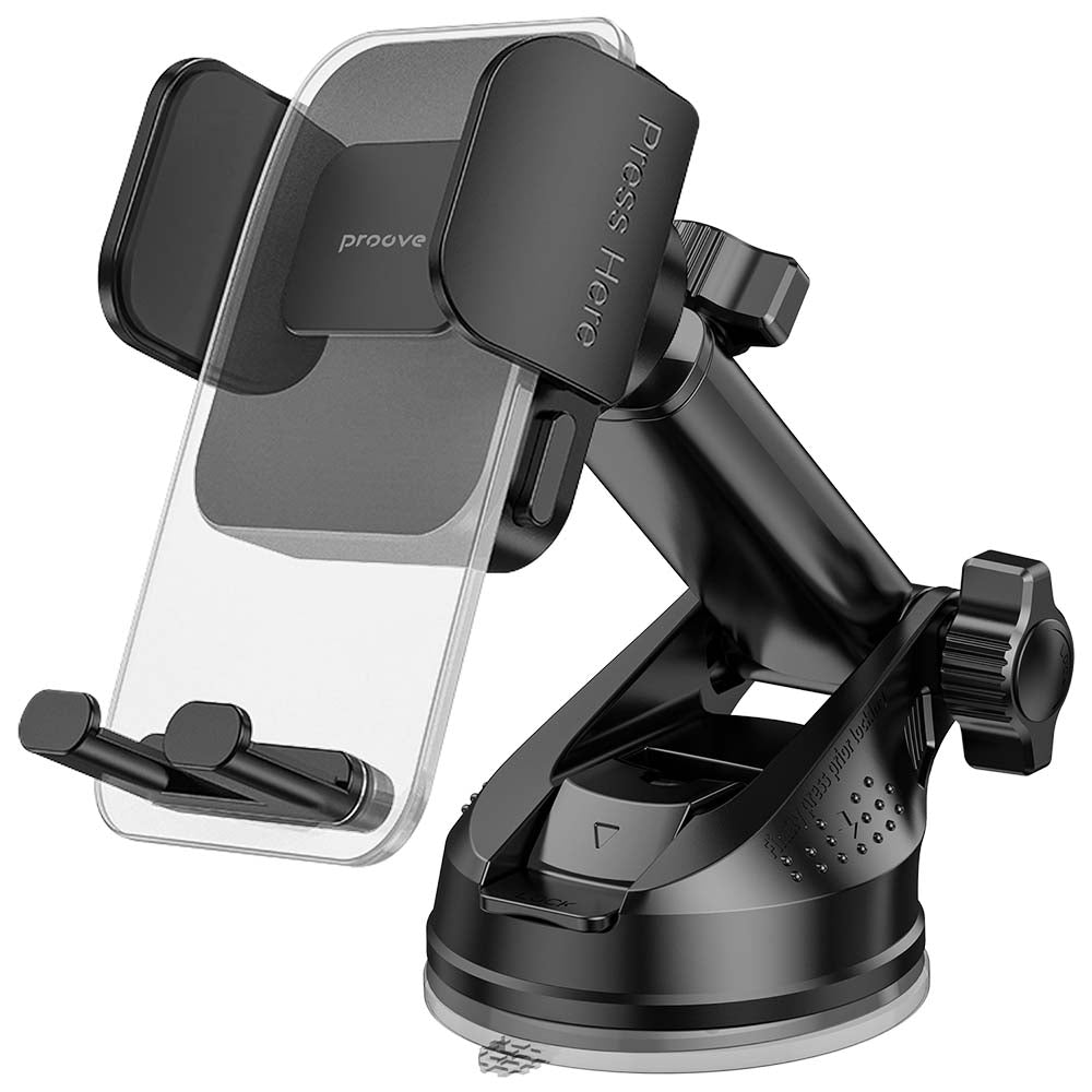 Proove Crystal Clamp Plus Dash Car Holder, 4.7inch - 6.9inch, Black CHCSP0000001