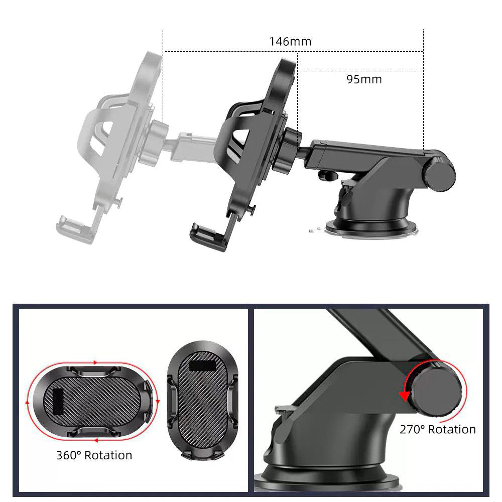 Support Auto Techsuit S113, Universel, Noir