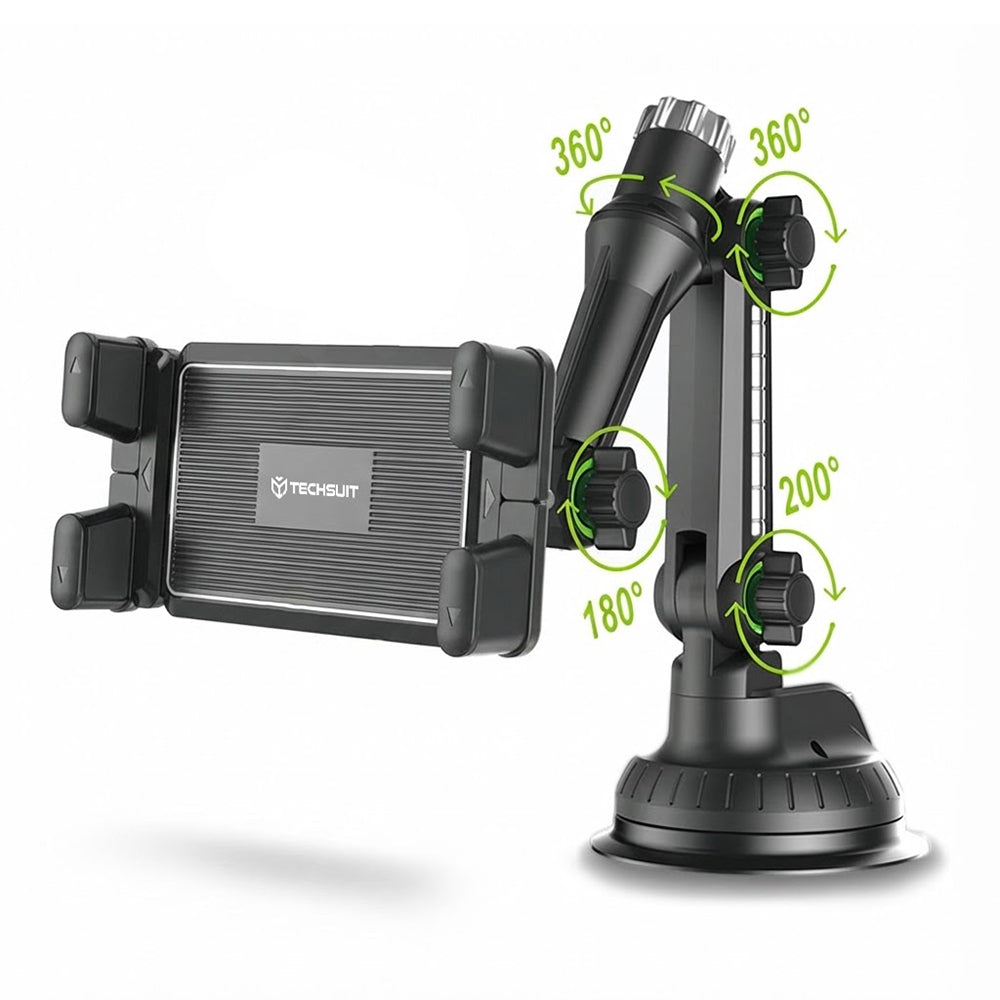 Support Auto Techsuit ST1 pour Téléphone / Tablette, 4.7 pouces - 12.9 pouces, Noir