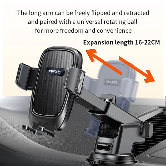 Support Auto Yesido C262, 4.7 pouces - 7.2 pouces, Noir