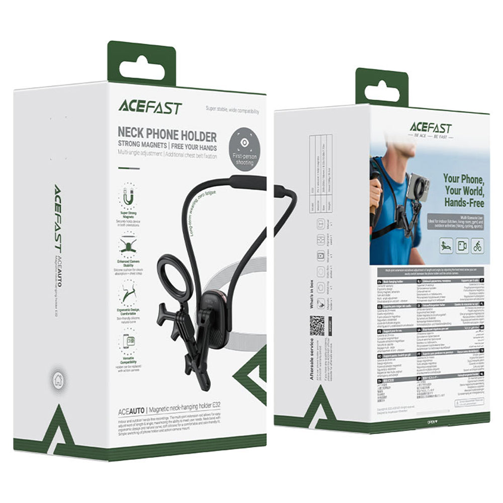 Support de Cou Magnétique Acefast E32, Universel, Noir