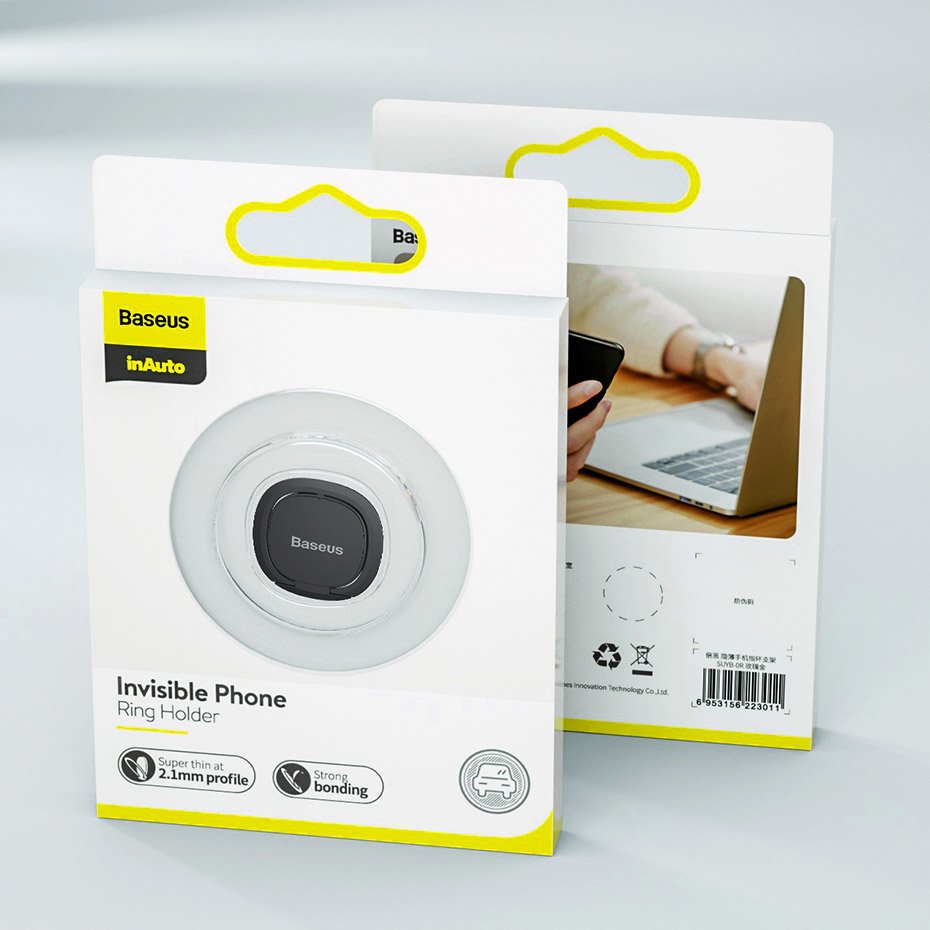 Support Anneau Baseus Invisible, Universel, Argenté SUYB-0S