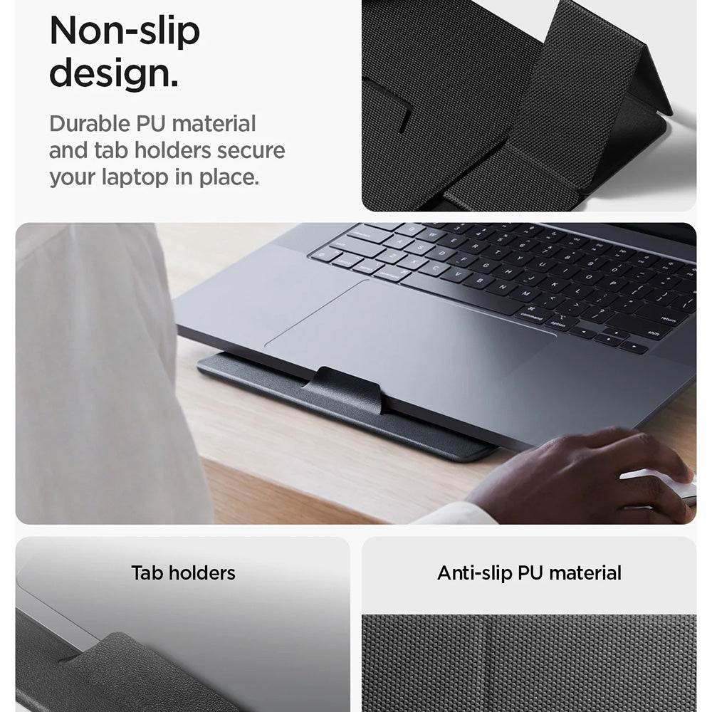 Support Spigen Slim Fold LD201-S8 pour ordinateur portable max. 16 pouces, Noir AMP11117