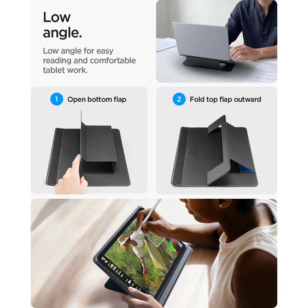 Support Spigen Slim Fold LD201-S7 pour ordinateur portable max. 14 pouces, Noir AMP11116