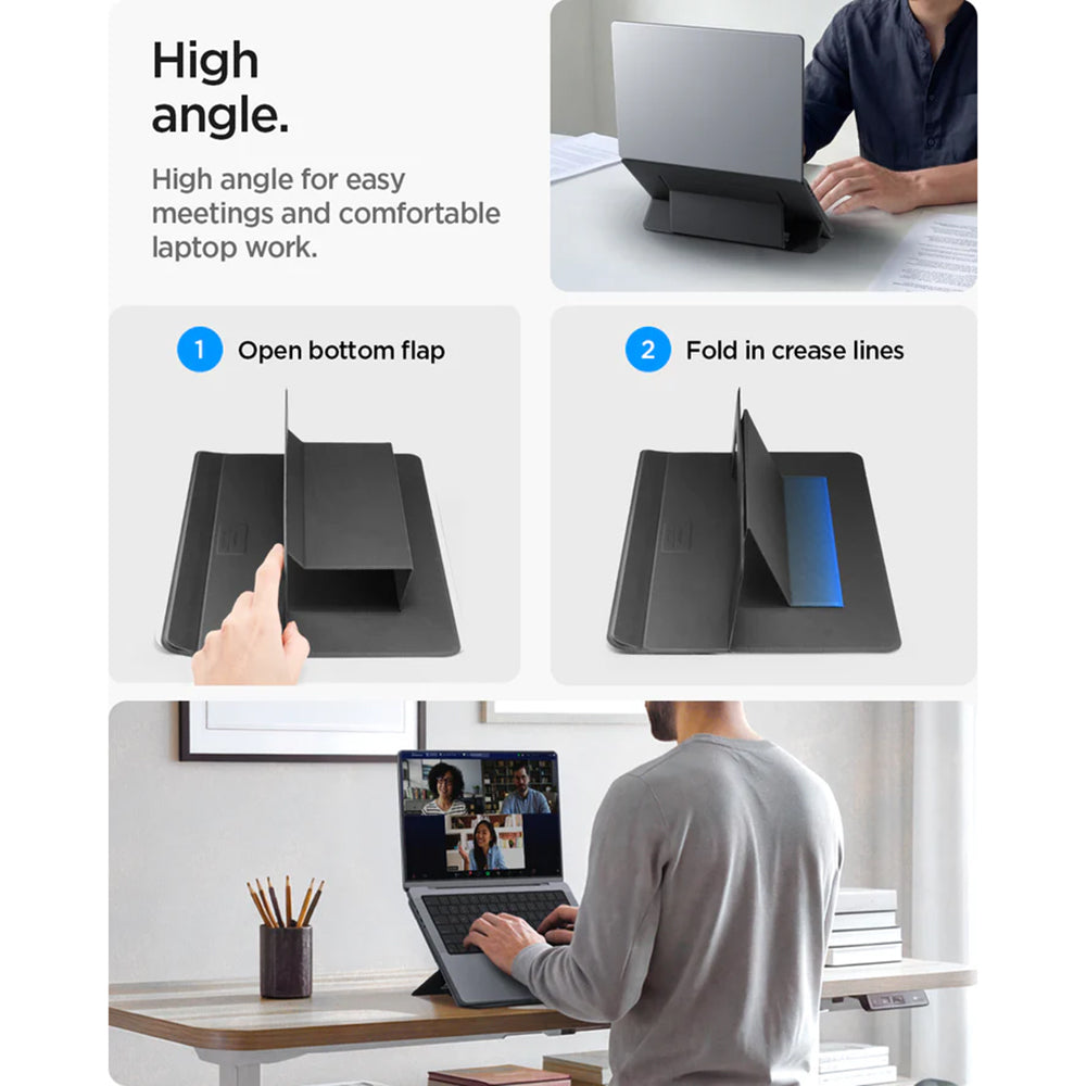 Support Spigen Slim Fold LD201-S7 pour ordinateur portable max. 14 pouces, Noir AMP11116