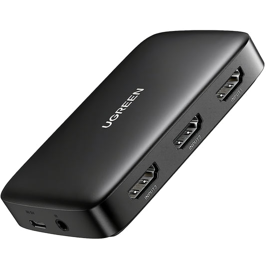 Commutateur vidéo UGREEN CM332, 3 x HDMI - HDMI, Noir