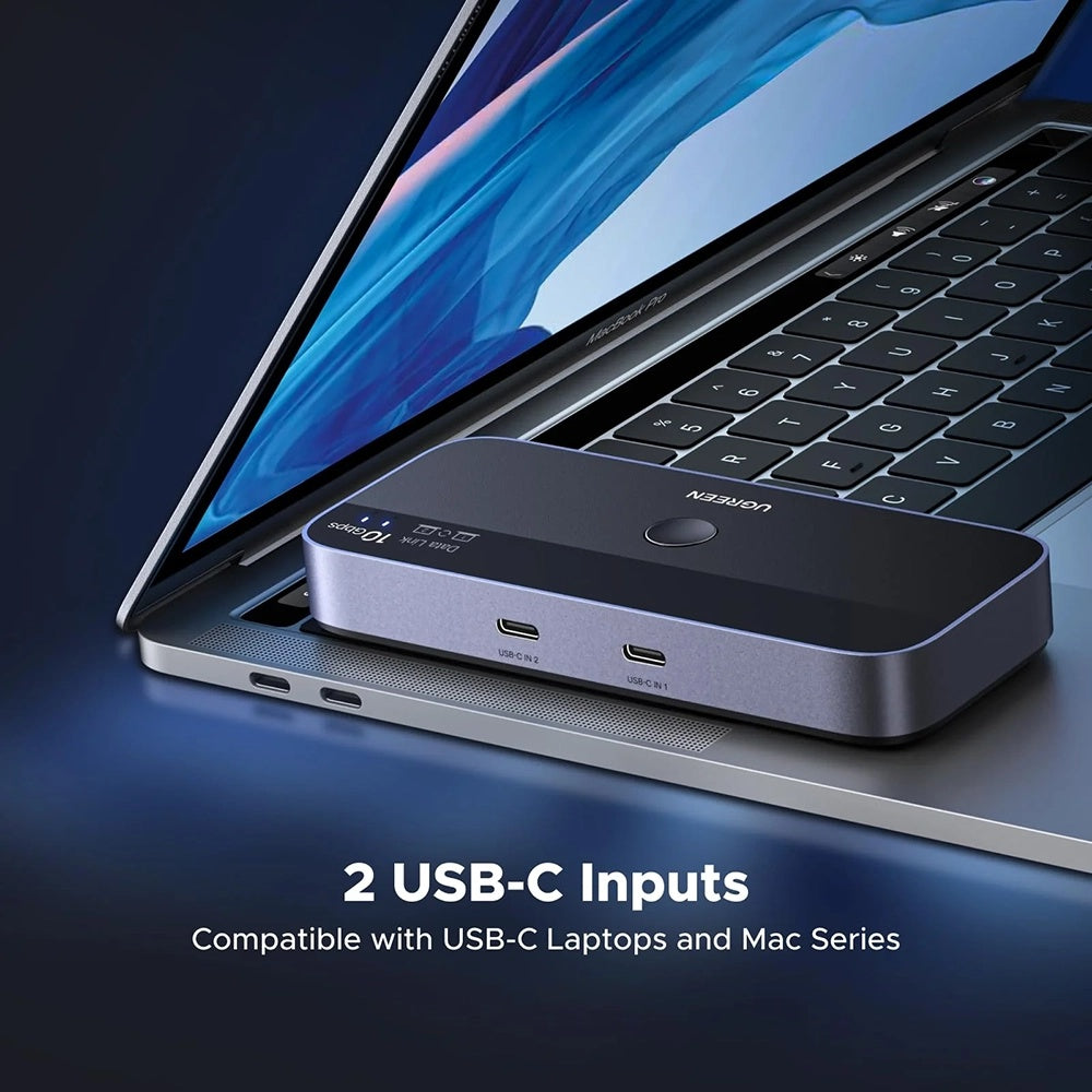 Switch USB UGREEN CM691 (45784), 3 x USB-A 3.2 - 1 x USB-C - 1 x miniUSB, Noir
