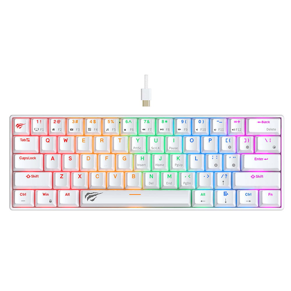 Clavier Gaming Filaire USB HAVIT KB903L, RGB, 1,8m, Blanc