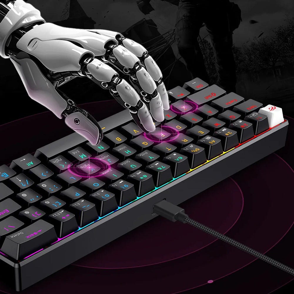 Clavier Gaming Filaire USB HAVIT KB903L, RGB, 1,8m, Transparent Blanc