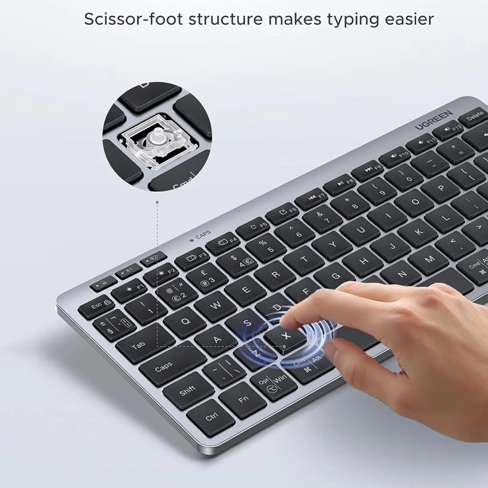 Clavier sans fil UGREEN 75049, BT / Wi-Fi, Noir
