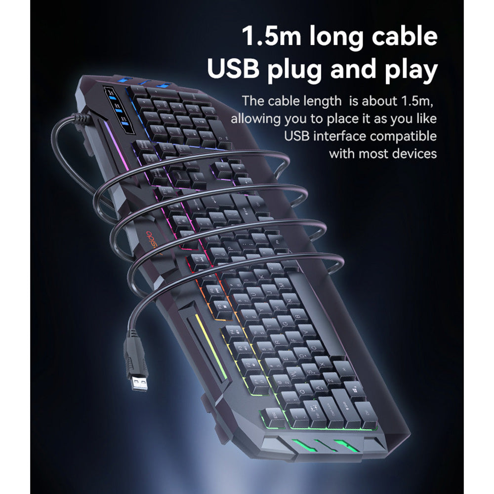 Clavier sans fil Yesido KB21, RGB, 1.5m, Noir