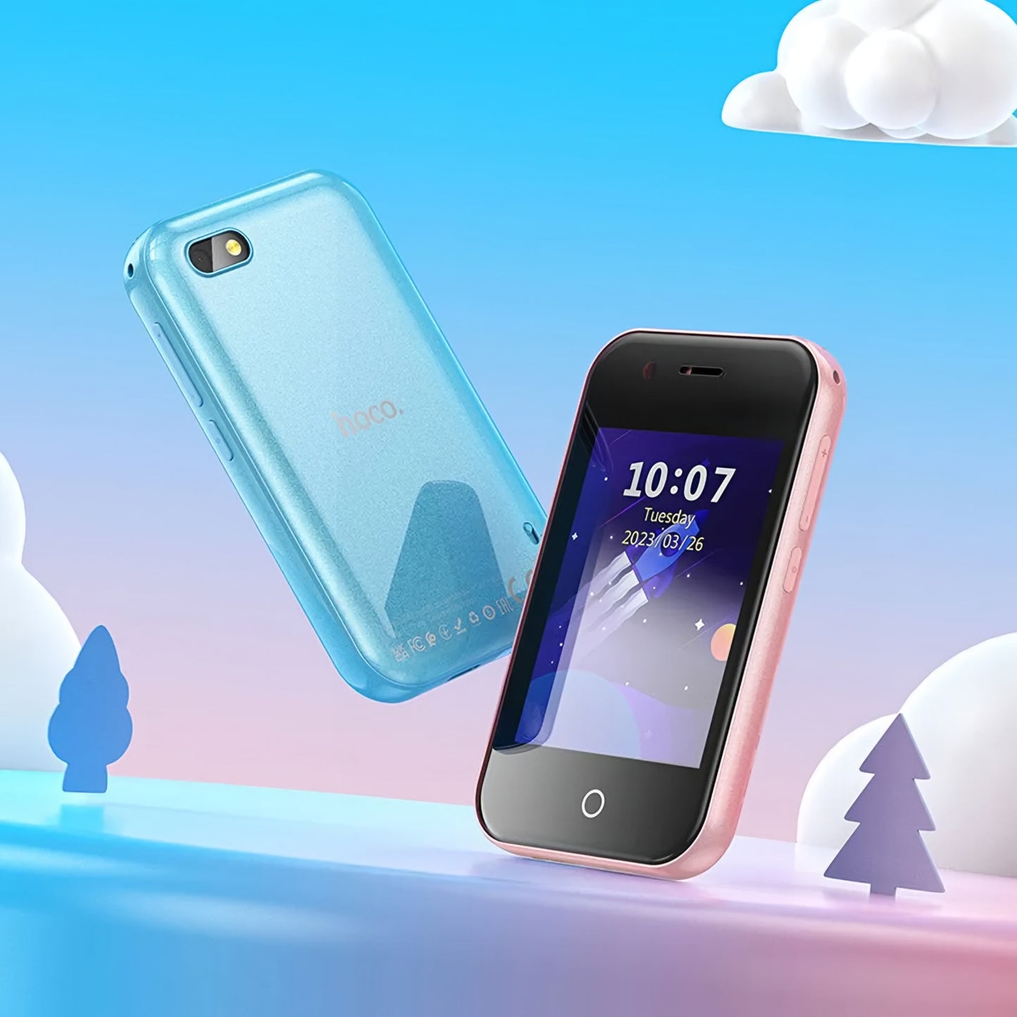 Téléphone Mobile HOCO Y102 Kids, 2G, Écran 2.8 pouces, Rose