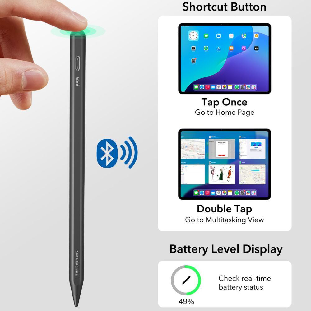 Touch Pen ESR Geo pour Apple iPad, Version Active, Noir