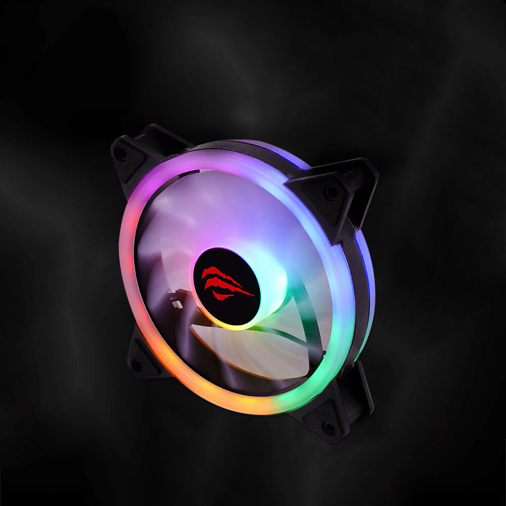 Ventilateur HAVIT F2089, RGB, 1200RPM, 35dB, 1.32W, Noir