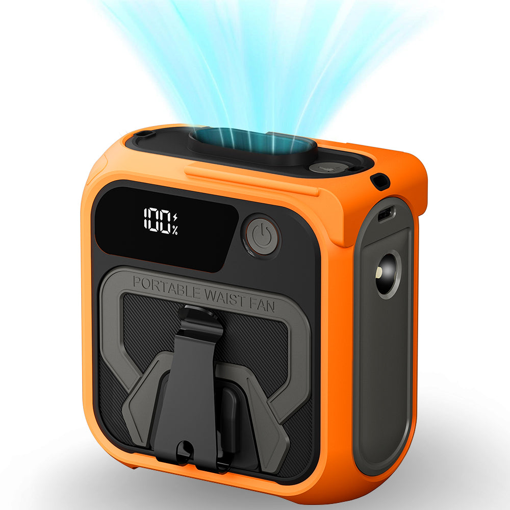 Ventilateur Portable Techsuit Z13 avec batterie externe 10000mAh, Orange