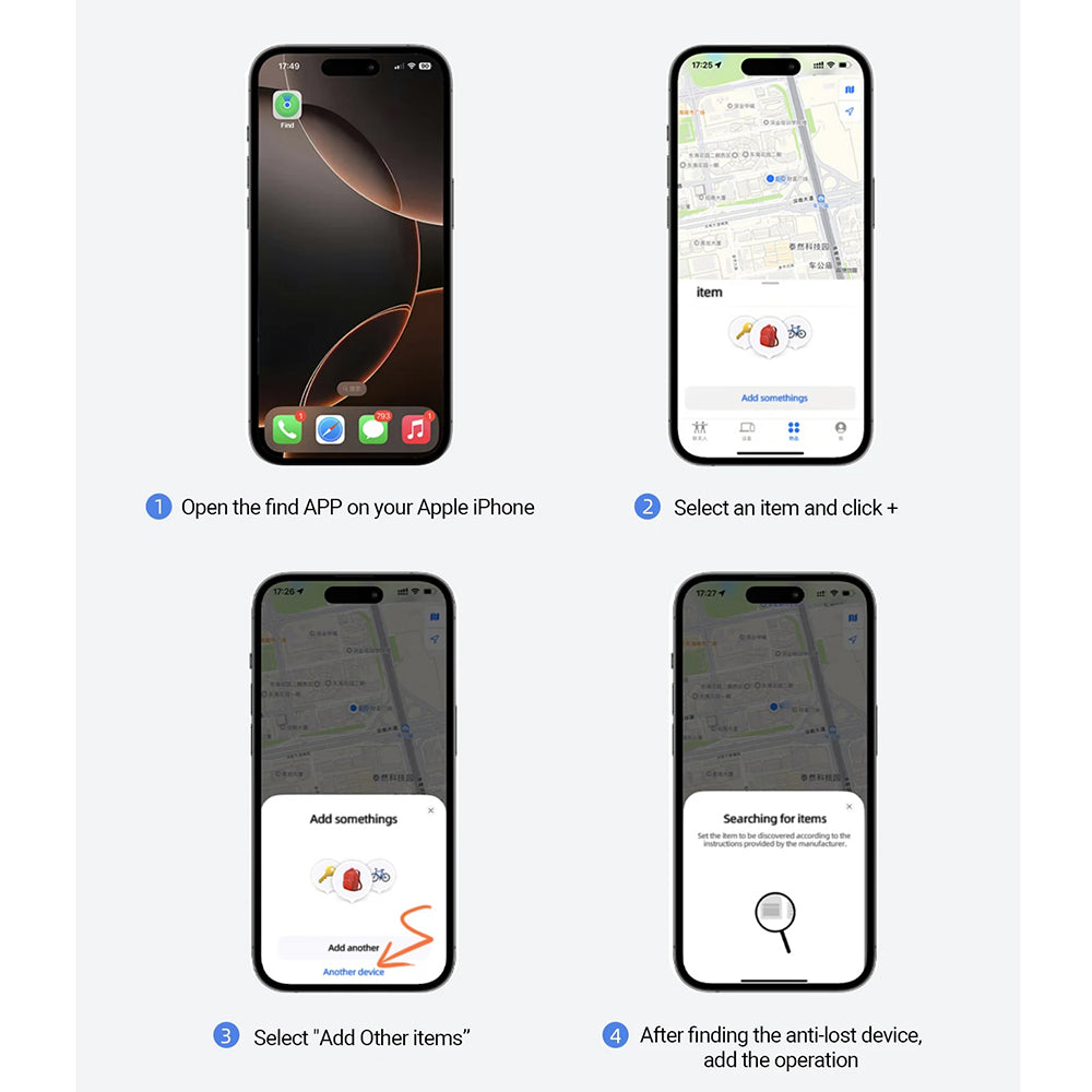 Acefast SmartTag S1 pour les séries iOS, Gris