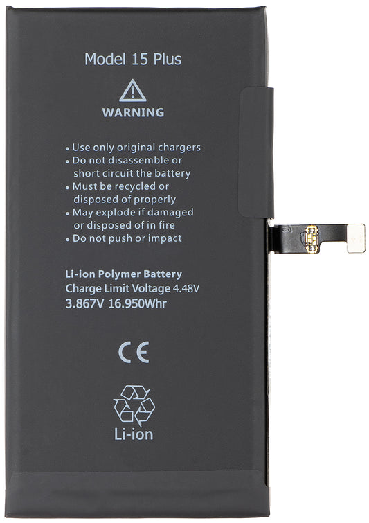 Batterie Apple iPhone 15 Plus, avec intégration de la bande Flex BMS (ne nécessite pas de soudure des contacts)