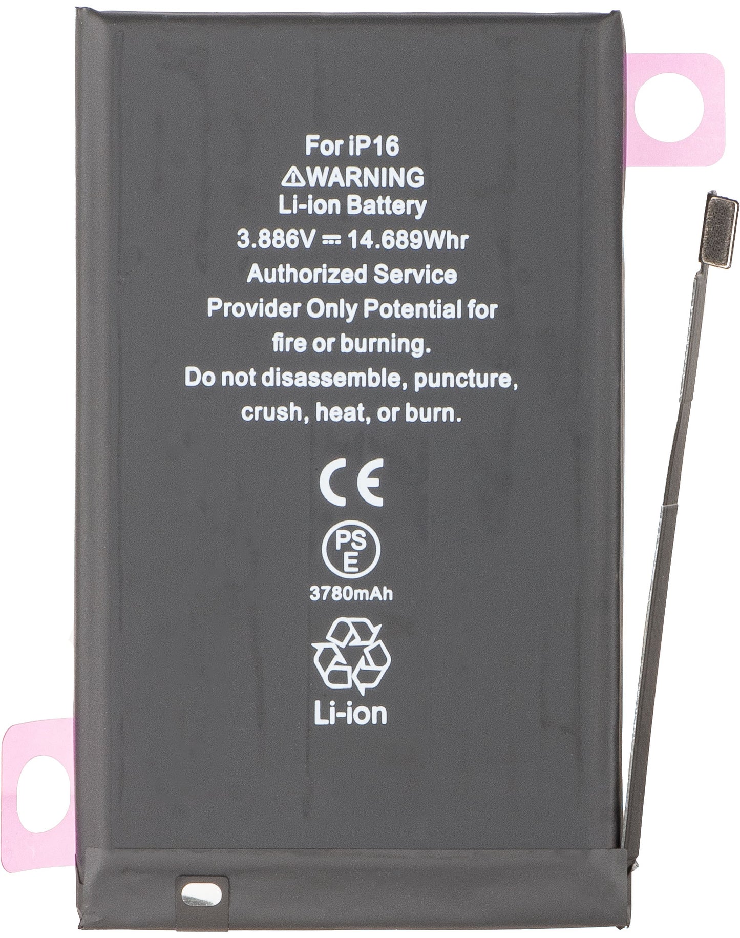 Batterie Apple iPhone 16, Haute Capacité