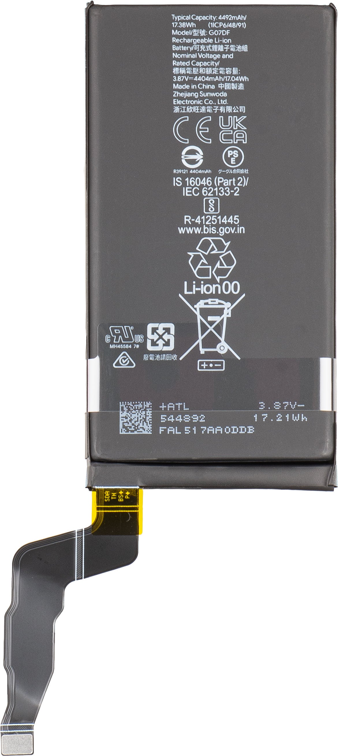 Batterie Google Pixel 8a, G07DF, Service Pack G949-01097-00