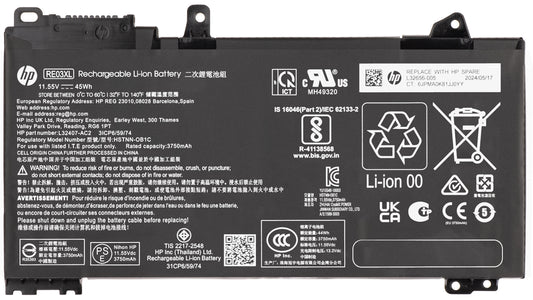 Batterie HP RE03045XL-PL, 3920mAh, 45Wh, 3 cellules, Service Pack L32656-005 