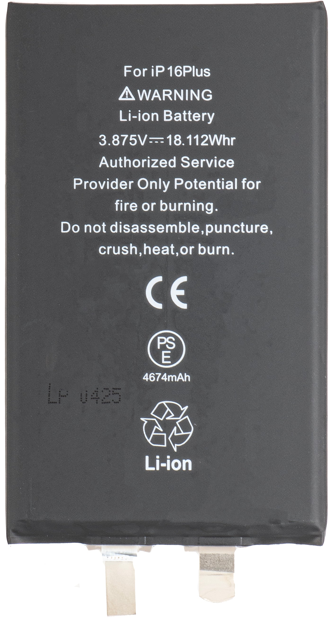 Batterie pour Apple iPhone 16 Plus, sans bande Flex BMS