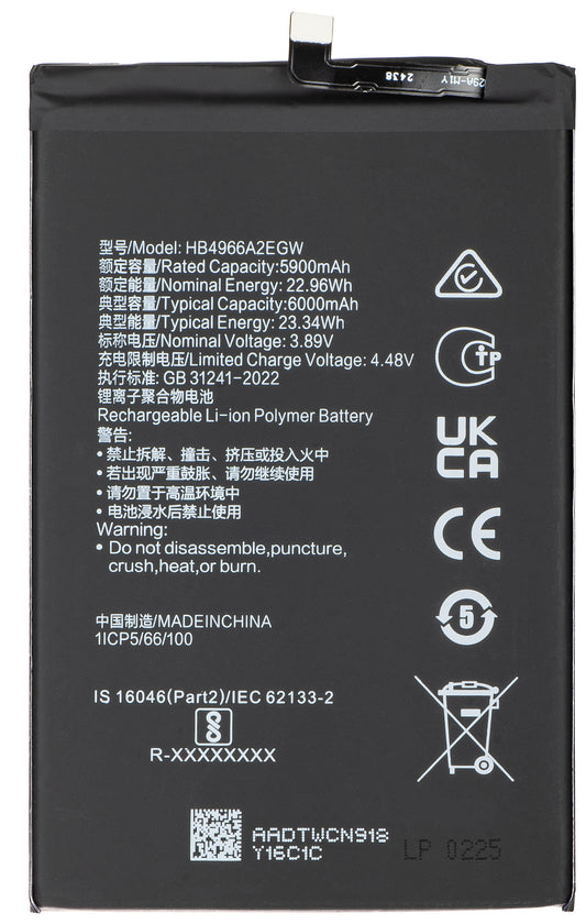Batterie pour Honor X7b 4G, HB4966A2EGW