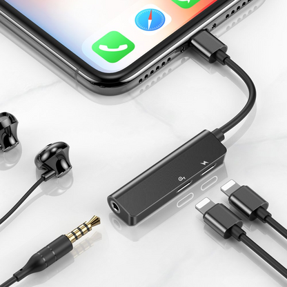 Adaptateur Audio Lightning - Lightning / 3,5 mm Baseus L52, Noir, Reconditionné CALL52-01