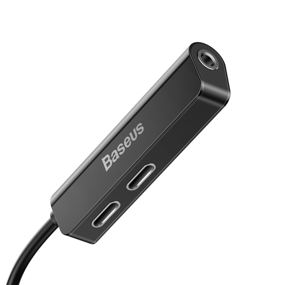 Adaptateur Audio Lightning - Lightning / 3,5 mm Baseus L52, Noir, Reconditionné CALL52-01