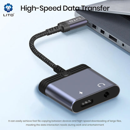 Adaptateur Audio Lightning - Lightning / 3.5mm Lito LA04L, Noir