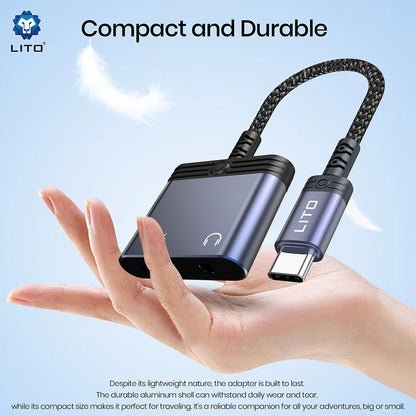 Adaptateur Audio Lightning - Lightning / 3.5mm Lito LA04L, Noir