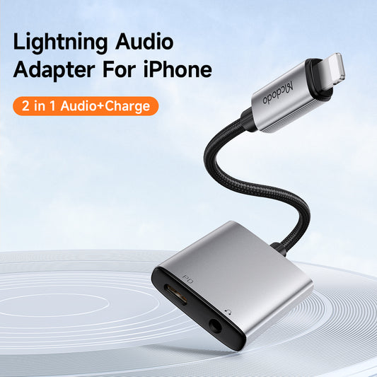 Adaptateur Audio Lightning - Lightning / 3.5mm McDodo CA-5540 Wales, Gris