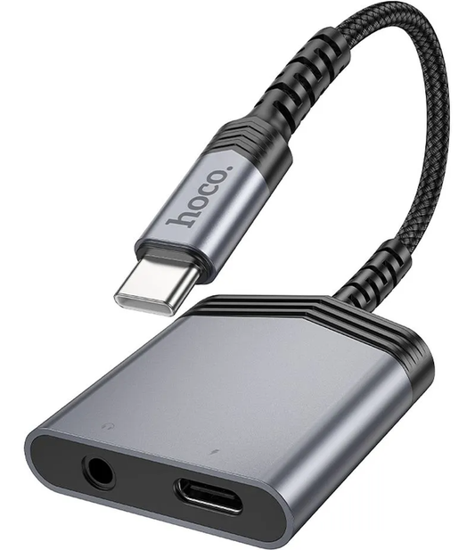 Adaptateur Audio USB-C - USB-C / 3.5mm HOCO LS39, Noir
