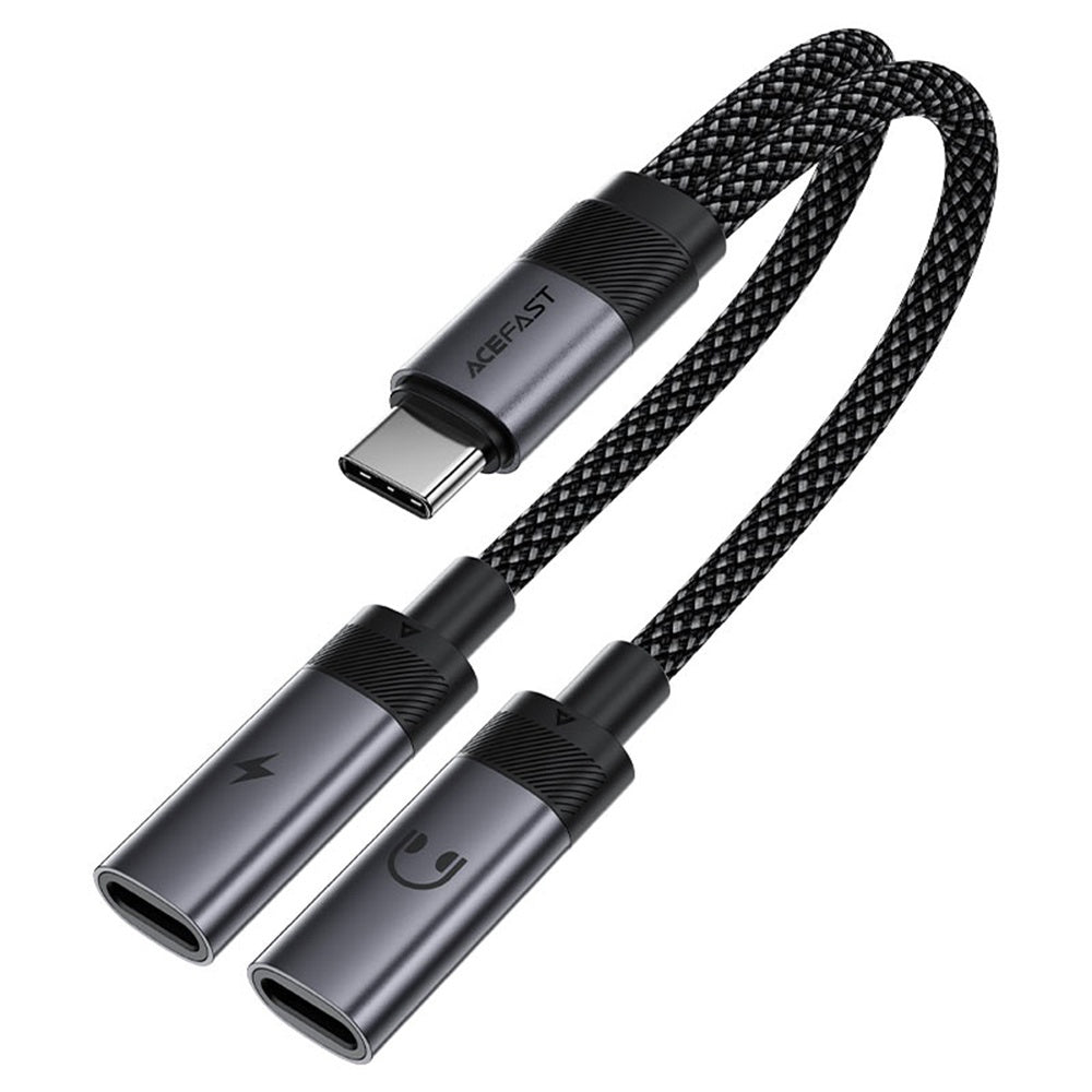 Adaptateur Audio USB-C - 2 x USB-C Acefast J14, Noir