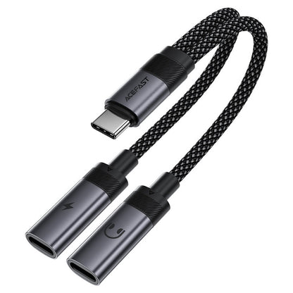 Adaptateur Audio USB-C - 2 x USB-C Acefast J14, Noir