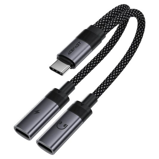 Adaptateur Audio USB-C - 2 x USB-C Acefast J14, Noir