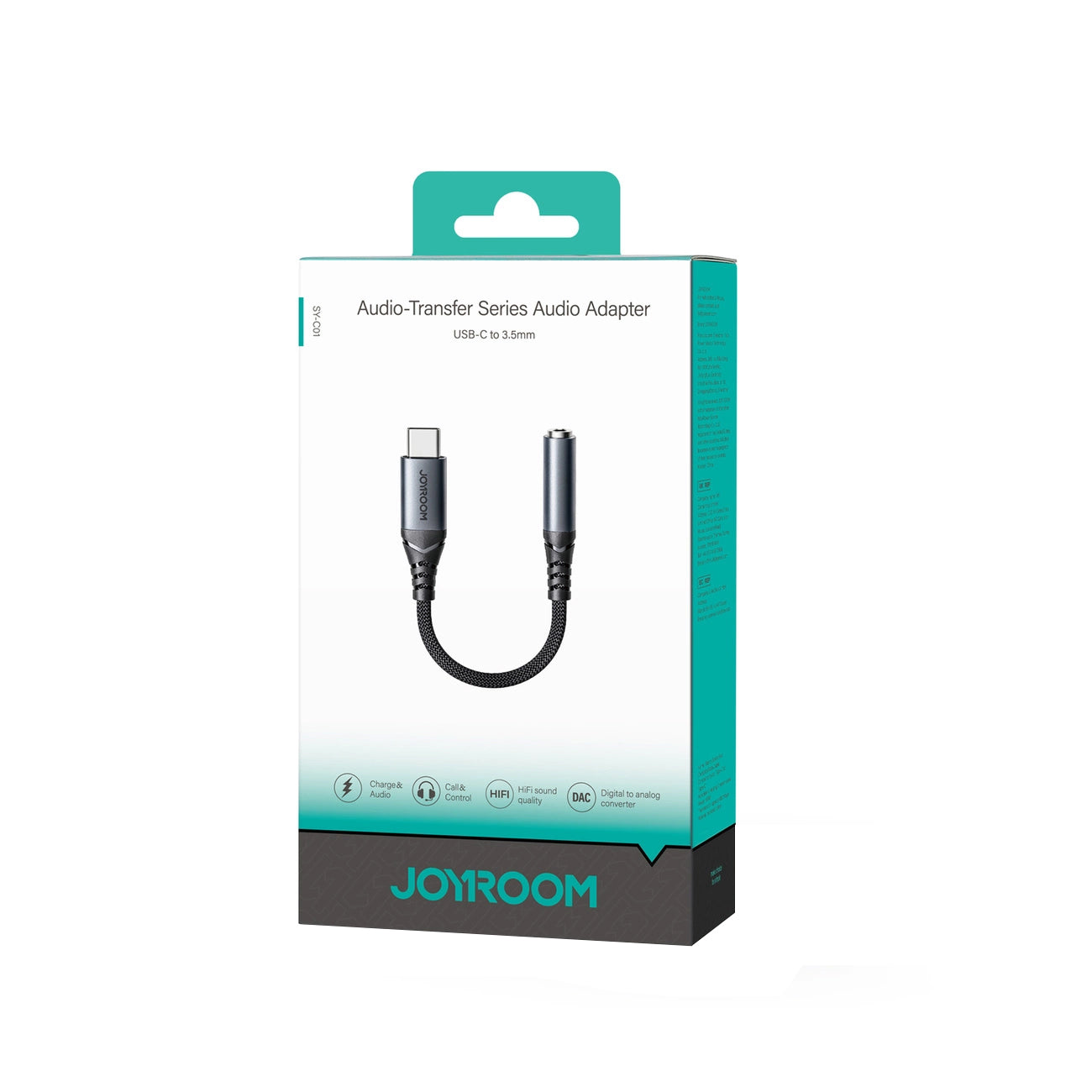 Adaptateur Audio USB-C - 3.5mm Joyroom SY-C01, Noir
