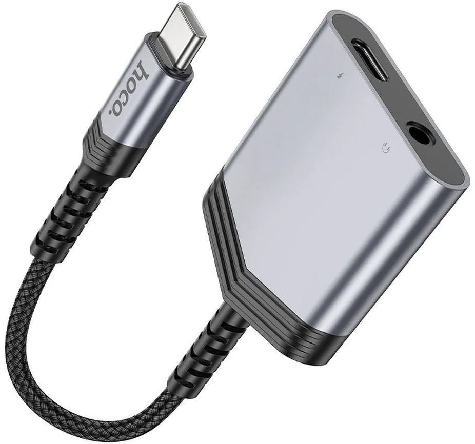 Adaptateur Audio USB-C - USB-C / 3.5mm HOCO LS39, Noir
