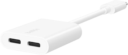 Adaptateur Audio USB-C - USB-C / USB-C Belkin RockStar, Blanc F7U081btWH