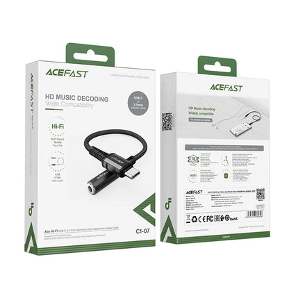 Adaptateur Audio USB-C - 3.5mm Acefast C1-07, Noir