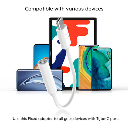 USB-C to 3.5mm Fixed Audio Adapter, White