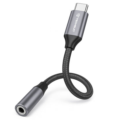 Adaptateur Audio USB-C - 3.5mm Techsuit AC12 FuseXound, Gris, Set 2 pièces