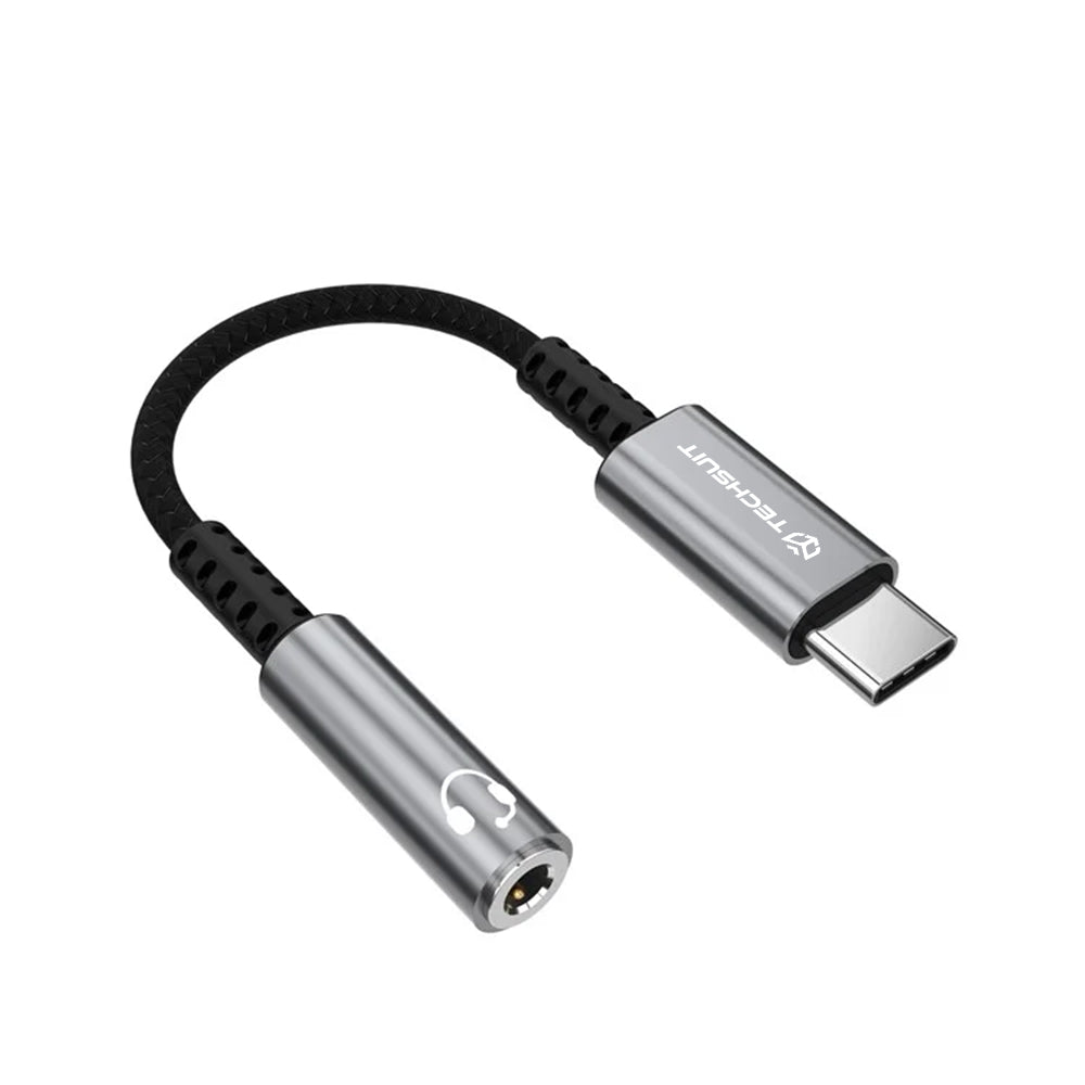 Adaptateur Audio USB-C - 3.5mm Techsuit AC14 SonicPiX, Gris