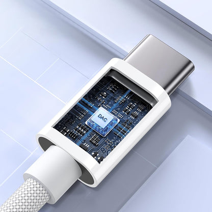 USB-C to 3.5mm Audio Adapter Techsuit AC18 MusicBox, White, Set of 2 Pieces