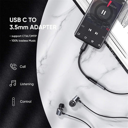 Adaptateur Audio USB-C - 3.5mm UGREEN AV142, Noir