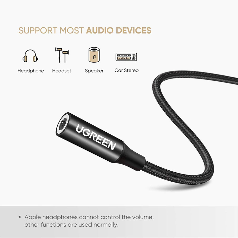 Adaptateur Audio USB-C - 3.5mm UGREEN AV142, Noir