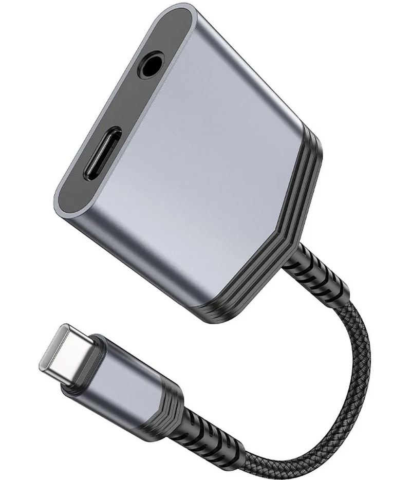 Adaptateur Audio USB-C - USB-C / 3.5mm HOCO LS39, Noir
